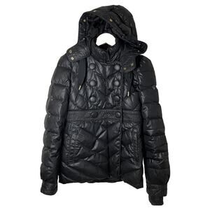 VTG Rare Y2K Quilted Juicy Couture Black Goose Down Puffer Jacket Women Sz Small